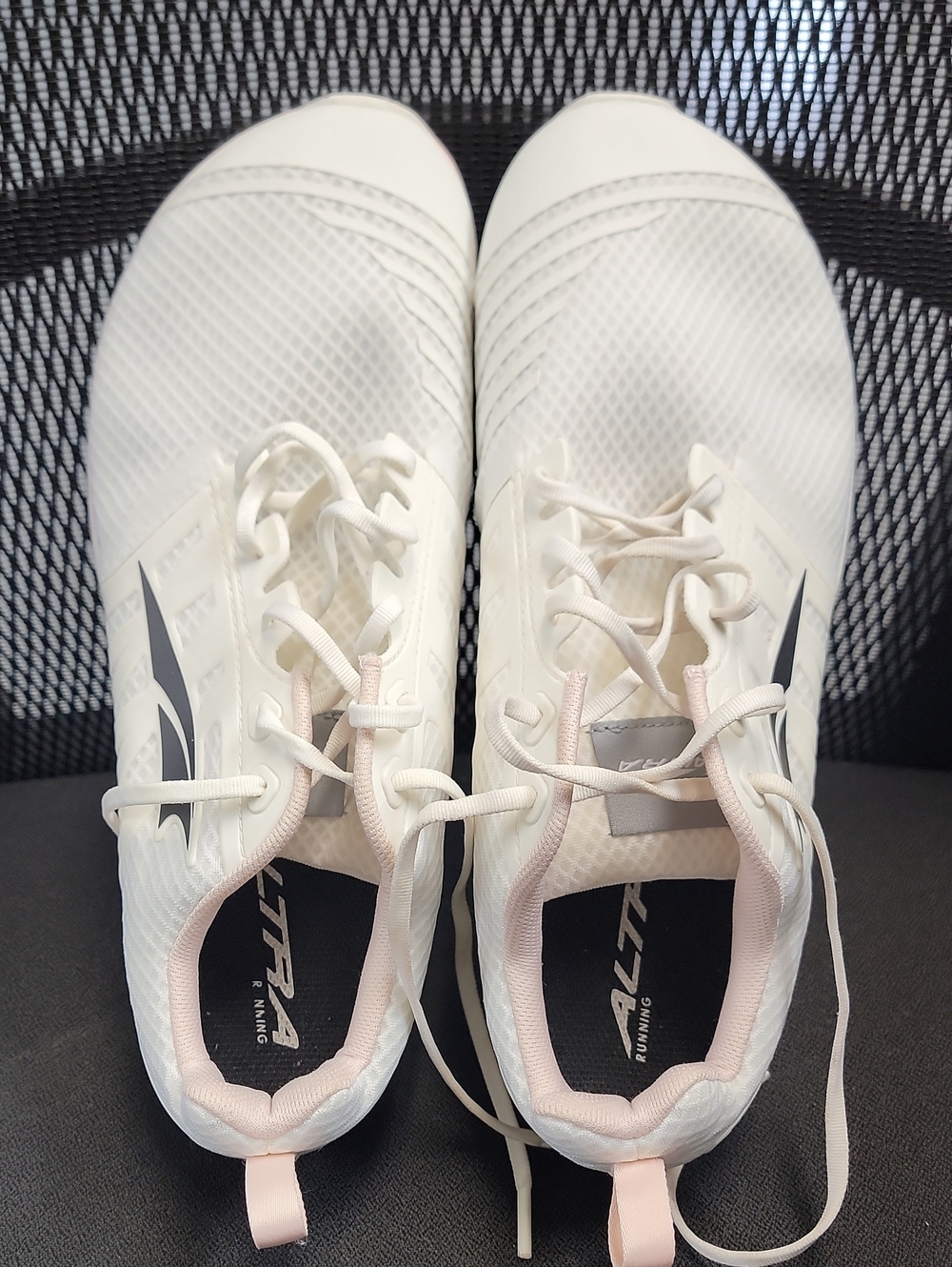 Altra Women's White Running Shoes with Light Pink Trim